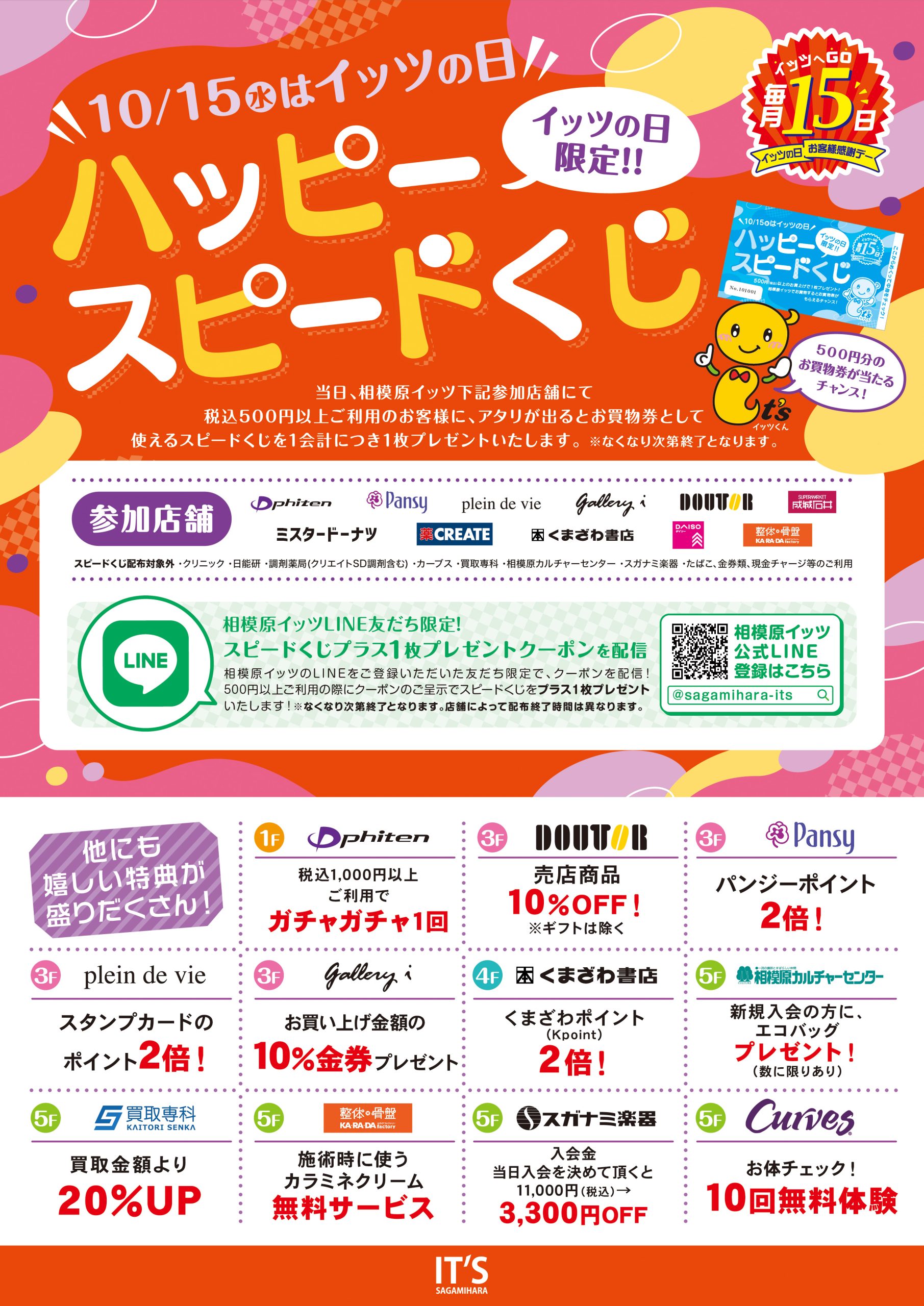 イッツの日 ハッピースピードくじ開催！